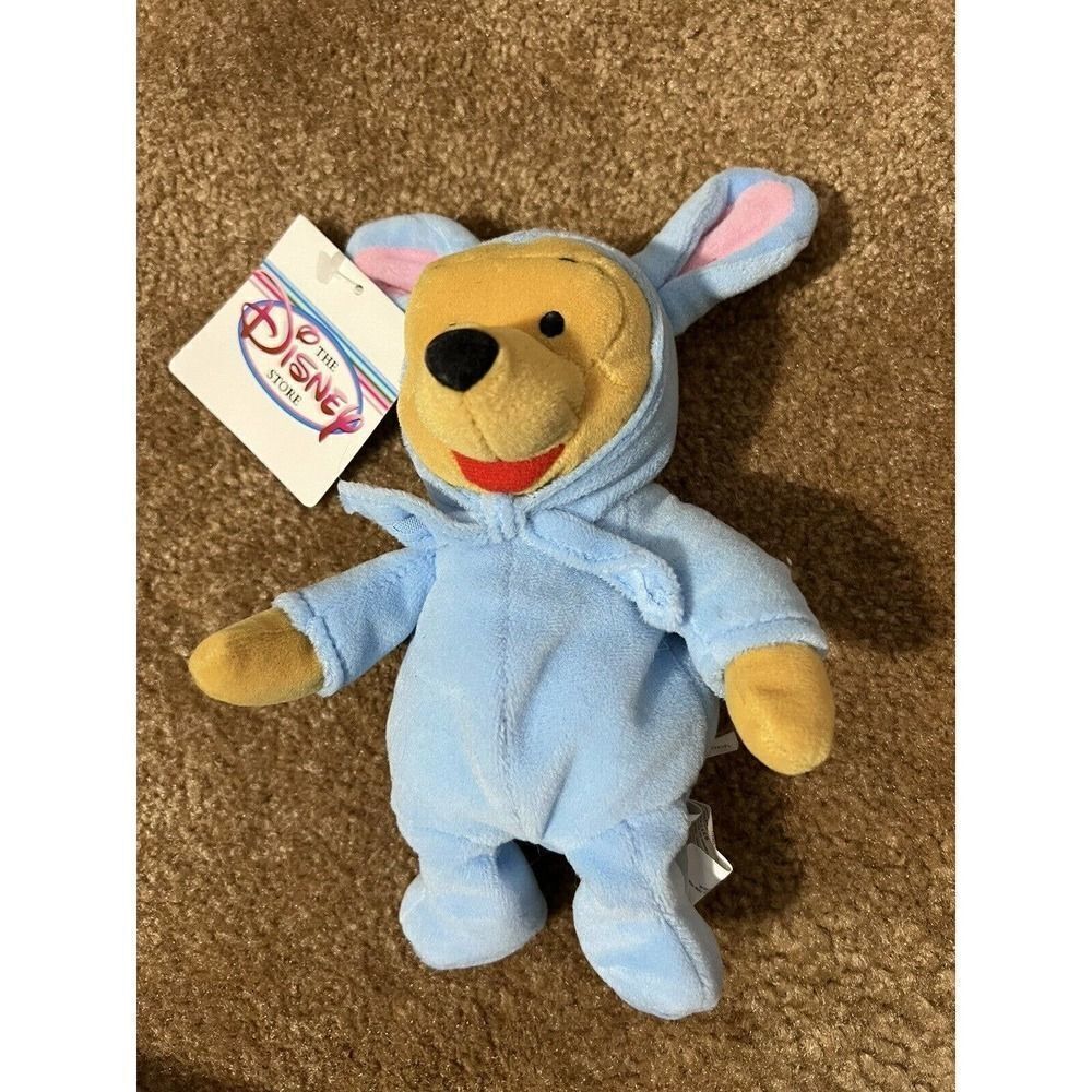 NEW Disney Mini Bean Bag EASTER BUNNY POOH 8'' Winnie The Pooh Plush Toy 1999